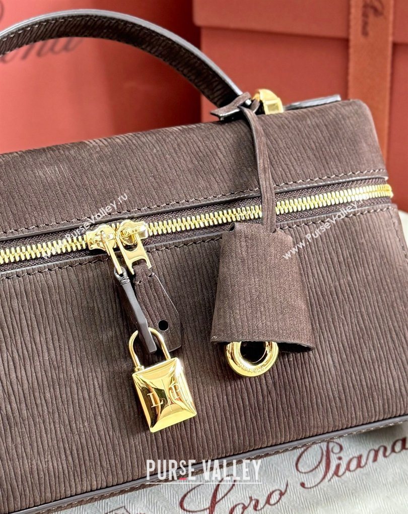 Loro Piana LP Extra Bag L23 in Wave Nubuck Leather Coffee 2026 FAQ2126 (BF-260408065)