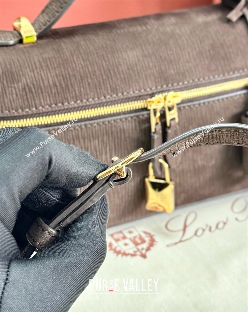 Loro Piana LP Extra Bag L23 in Wave Nubuck Leather Coffee 2026 FAQ2126 (BF-260408065)