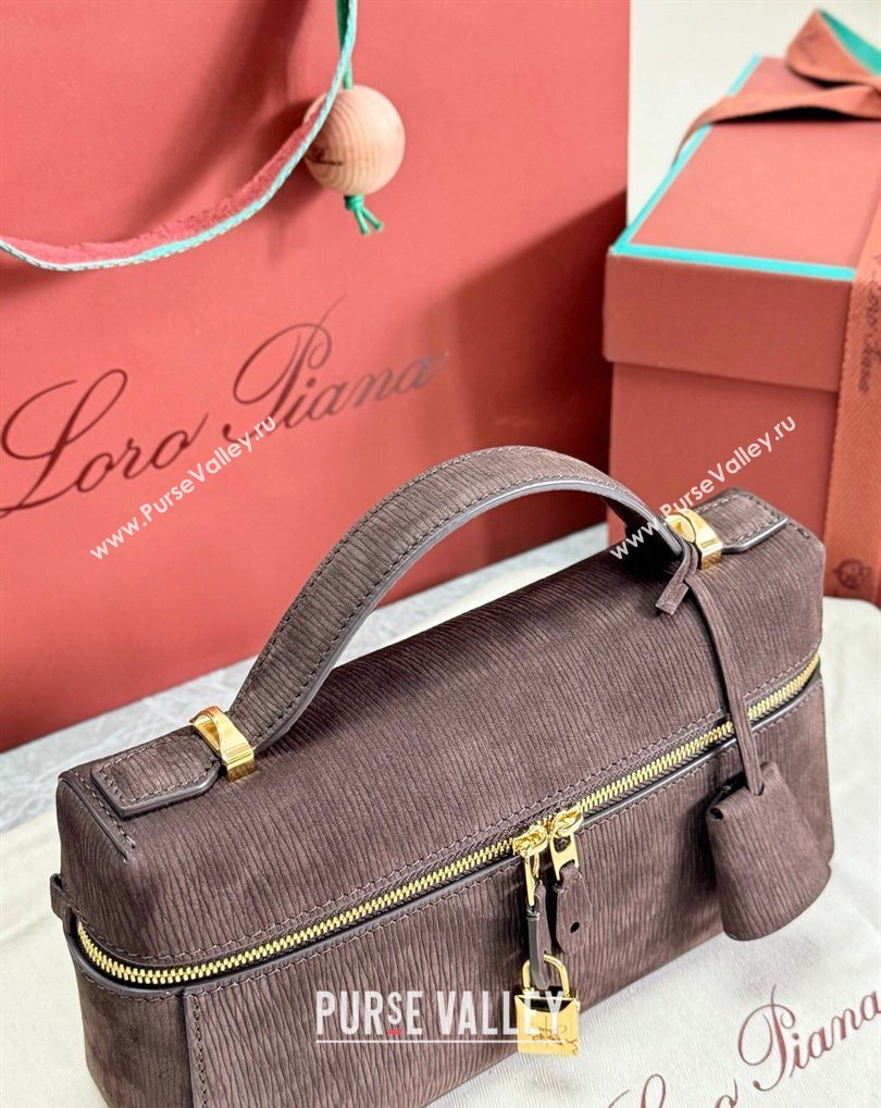 Loro Piana LP Extra Bag L23 in Wave Nubuck Leather Coffee 2026 FAQ2126 (BF-260408065)