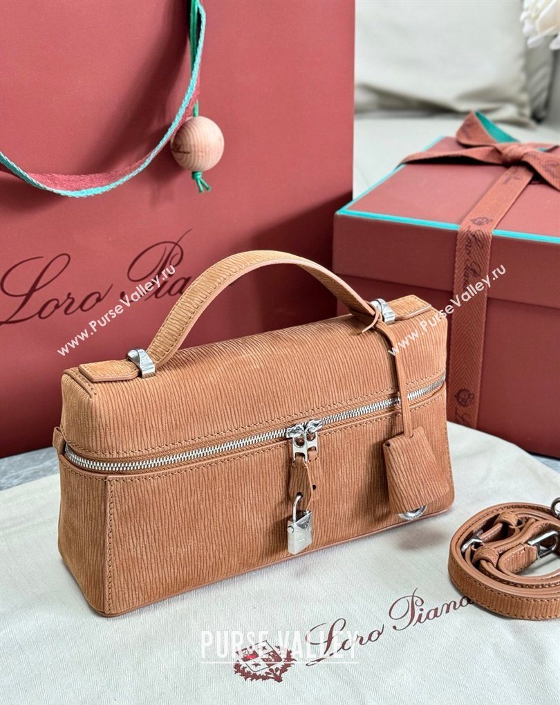 Loro Piana LP Extra Bag L23 in Wave Nubuck Leather Brown 2026 FAQ2126 (BF-260408066)
