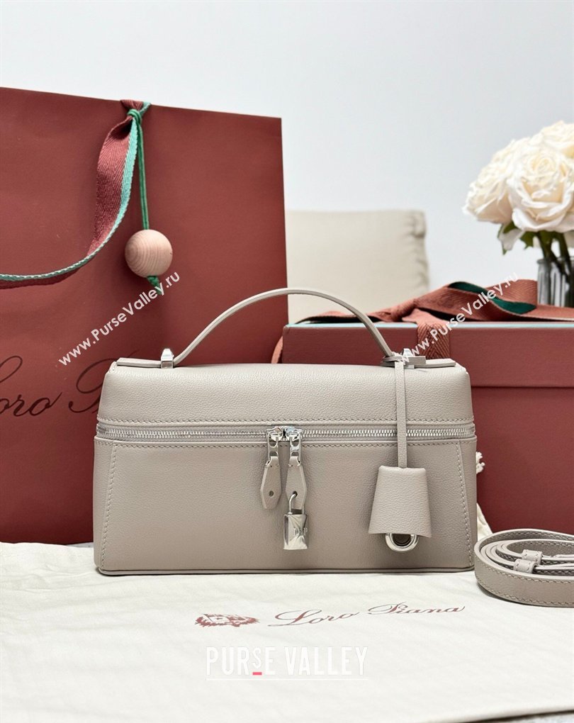 Loro Piana LP Extra Bag L23 in Calfskin Leather Dove Grey 2026 FAQ2126 (BF-260408067)