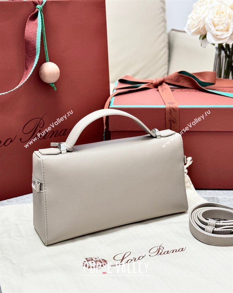 Loro Piana LP Extra Bag L23 in Calfskin Leather Dove Grey 2026 FAQ2126 (BF-260408067)