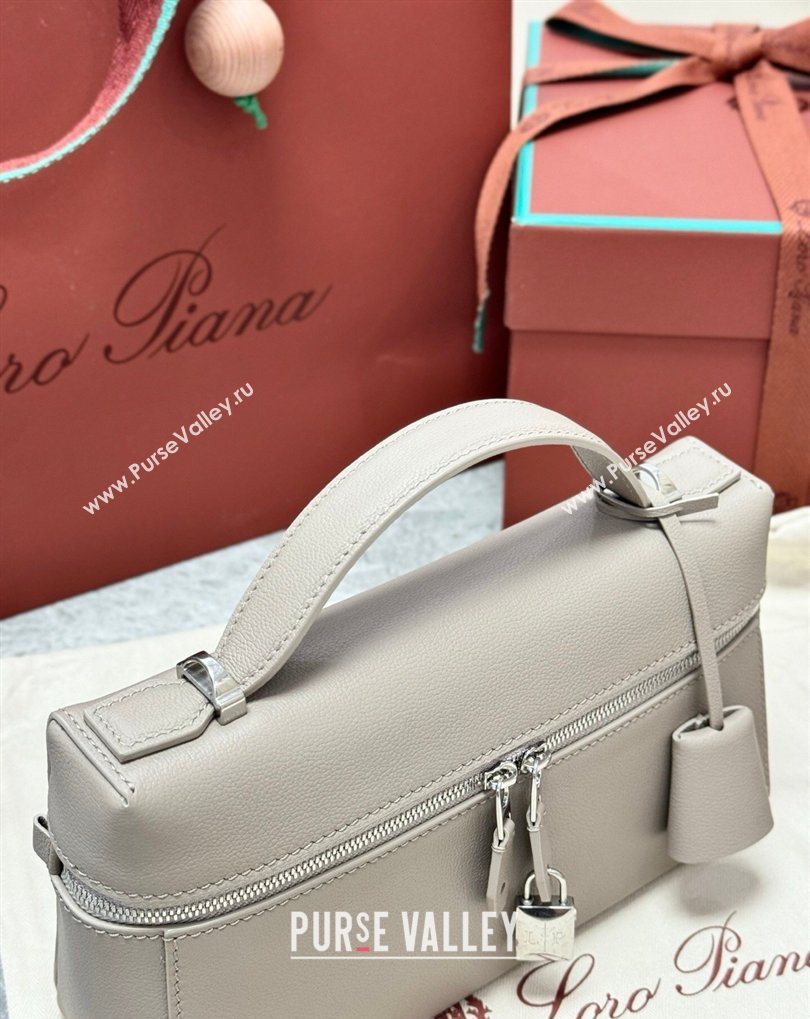 Loro Piana LP Extra Bag L23 in Calfskin Leather Dove Grey 2026 FAQ2126 (BF-260408067)