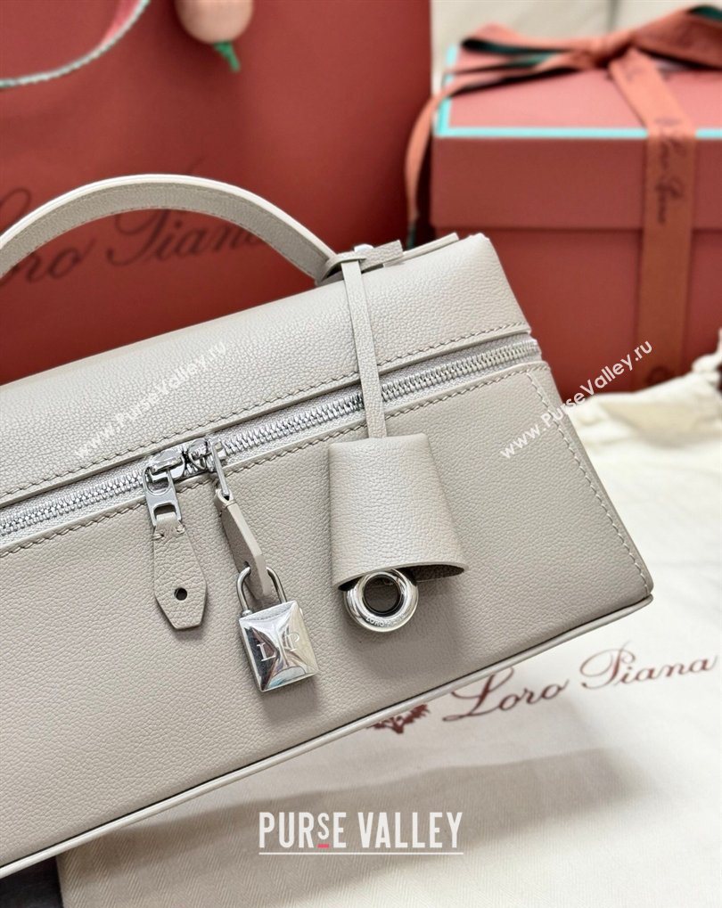 Loro Piana LP Extra Bag L23 in Calfskin Leather Dove Grey 2026 FAQ2126 (BF-260408067)