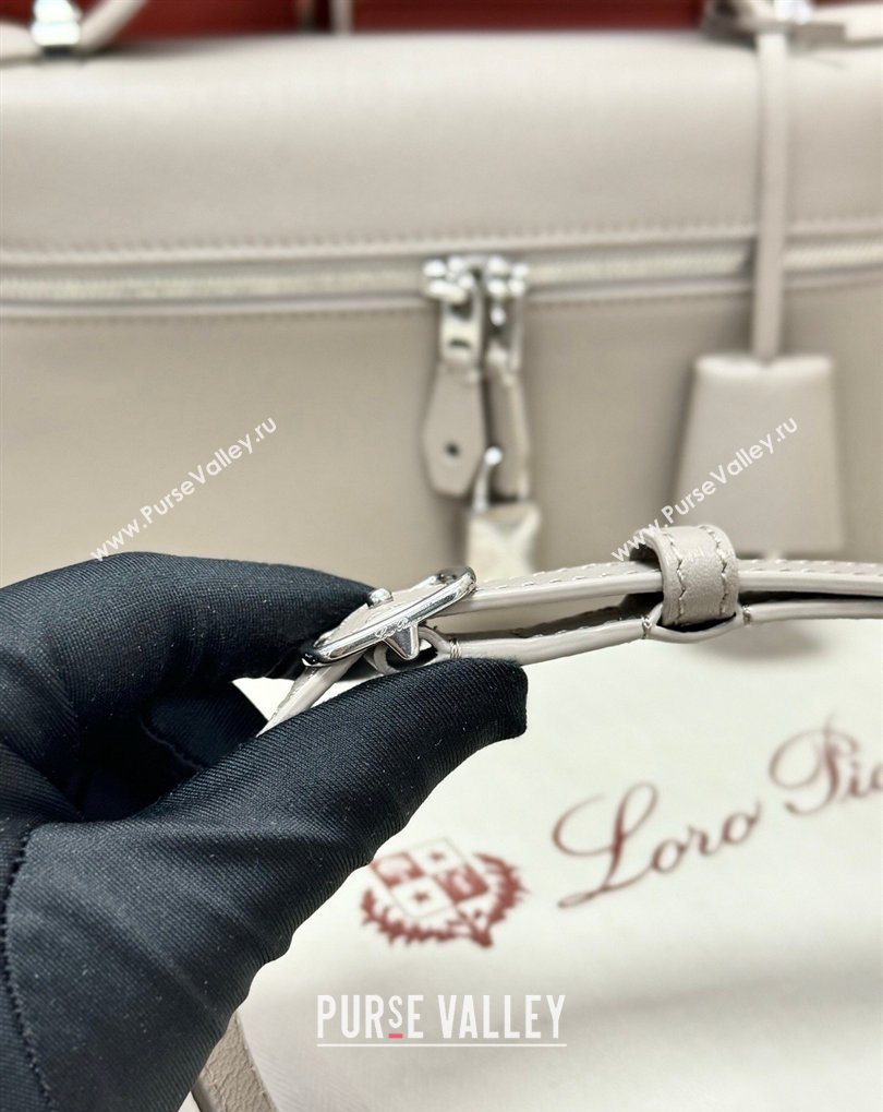 Loro Piana LP Extra Bag L23 in Calfskin Leather Dove Grey 2026 FAQ2126 (BF-260408067)