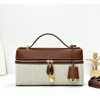 Loro Piana LP Extra Bag L23 in Canvas and Leather Caramel 2026 FAQ2126 (BF-260408069)