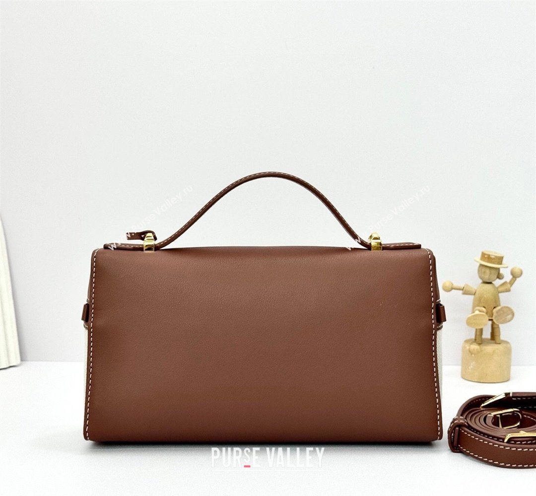 Loro Piana LP Extra Bag L23 in Canvas and Leather Caramel 2026 FAQ2126 (BF-260408069)