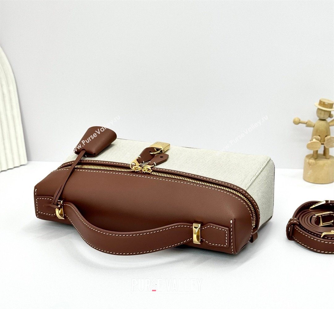 Loro Piana LP Extra Bag L23 in Canvas and Leather Caramel 2026 FAQ2126 (BF-260408069)