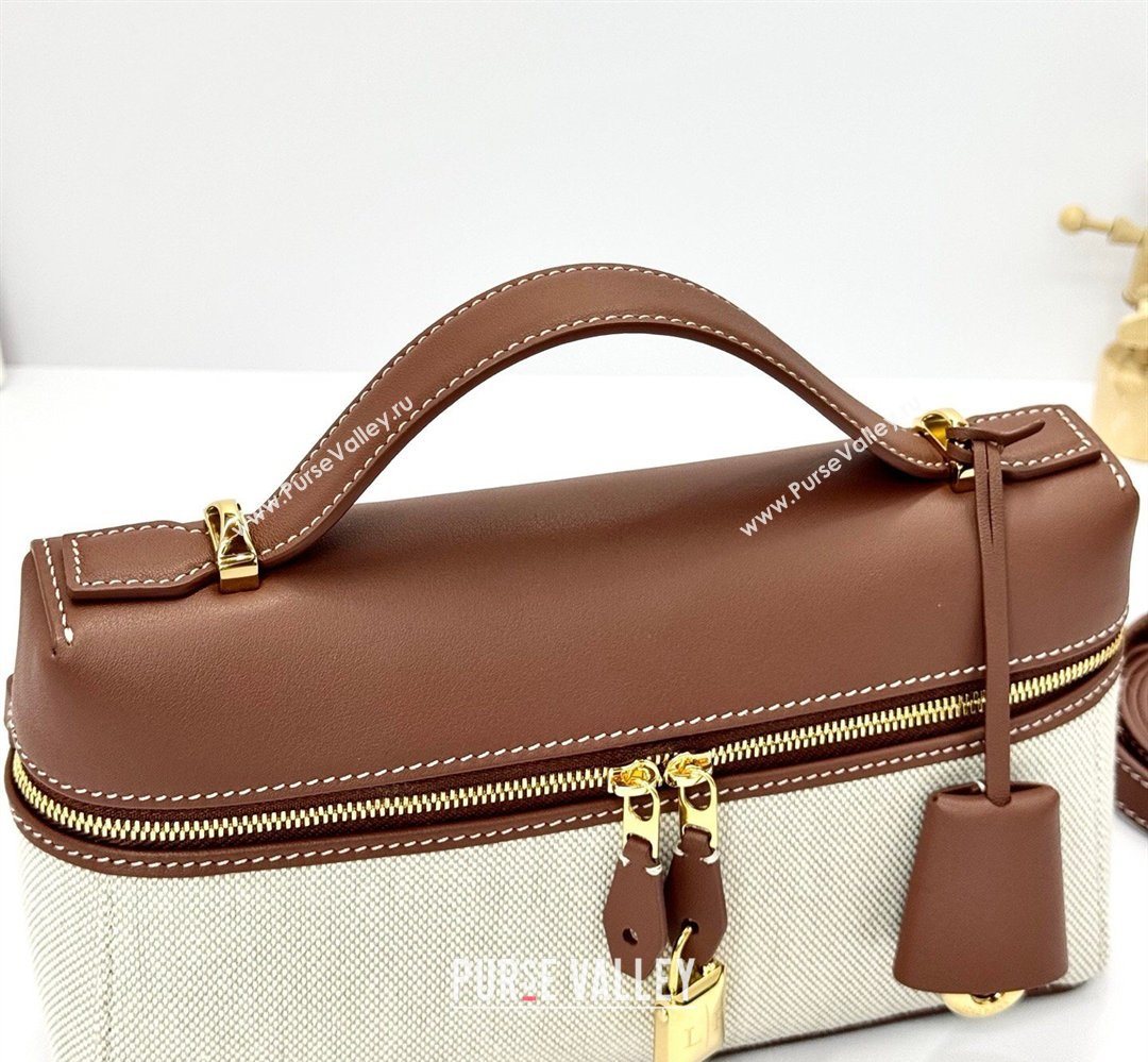 Loro Piana LP Extra Bag L23 in Canvas and Leather Caramel 2026 FAQ2126 (BF-260408069)