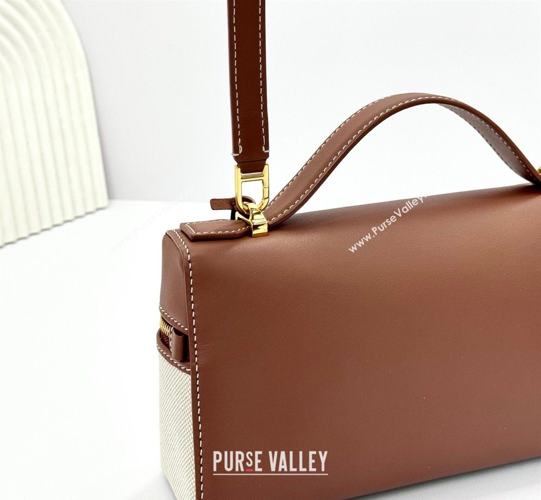 Loro Piana LP Extra Bag L23 in Canvas and Leather Caramel 2026 FAQ2126 (BF-260408069)