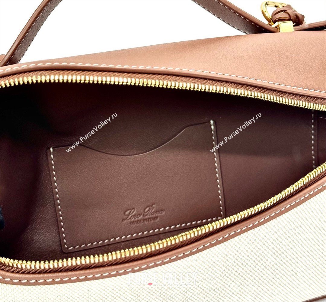 Loro Piana LP Extra Bag L23 in Canvas and Leather Caramel 2026 FAQ2126 (BF-260408069)