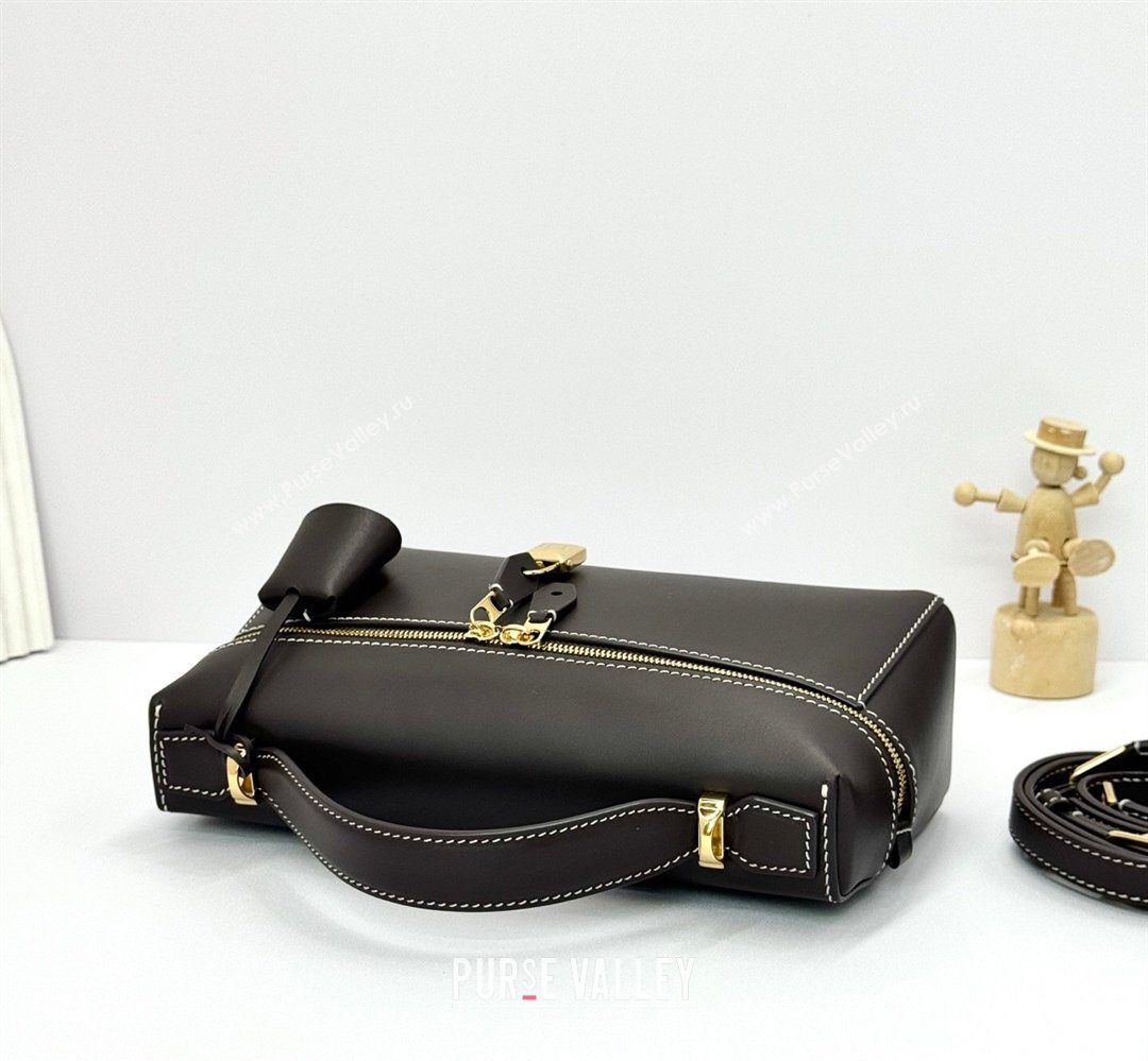 Loro Piana LP Extra Bag L23 in Calfskin Leather Dark Coffee 2026 FAQ2126 (BF-260408070)