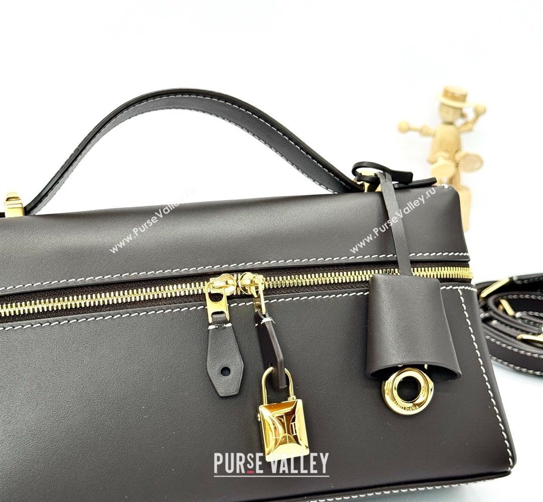 Loro Piana LP Extra Bag L23 in Calfskin Leather Dark Coffee 2026 FAQ2126 (BF-260408070)