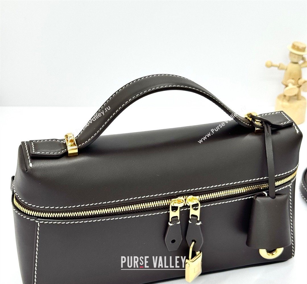 Loro Piana LP Extra Bag L23 in Calfskin Leather Dark Coffee 2026 FAQ2126 (BF-260408070)