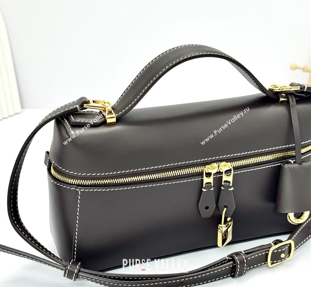 Loro Piana LP Extra Bag L23 in Calfskin Leather Dark Coffee 2026 FAQ2126 (BF-260408070)