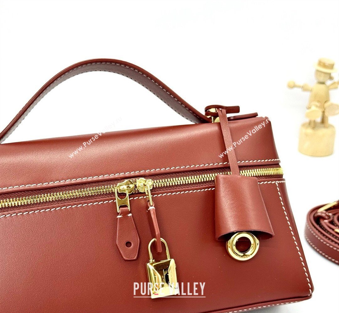 Loro Piana LP Extra Bag L23 in Calfskin Leather Red Brick 2026 FAQ2126 (BF-260408071)