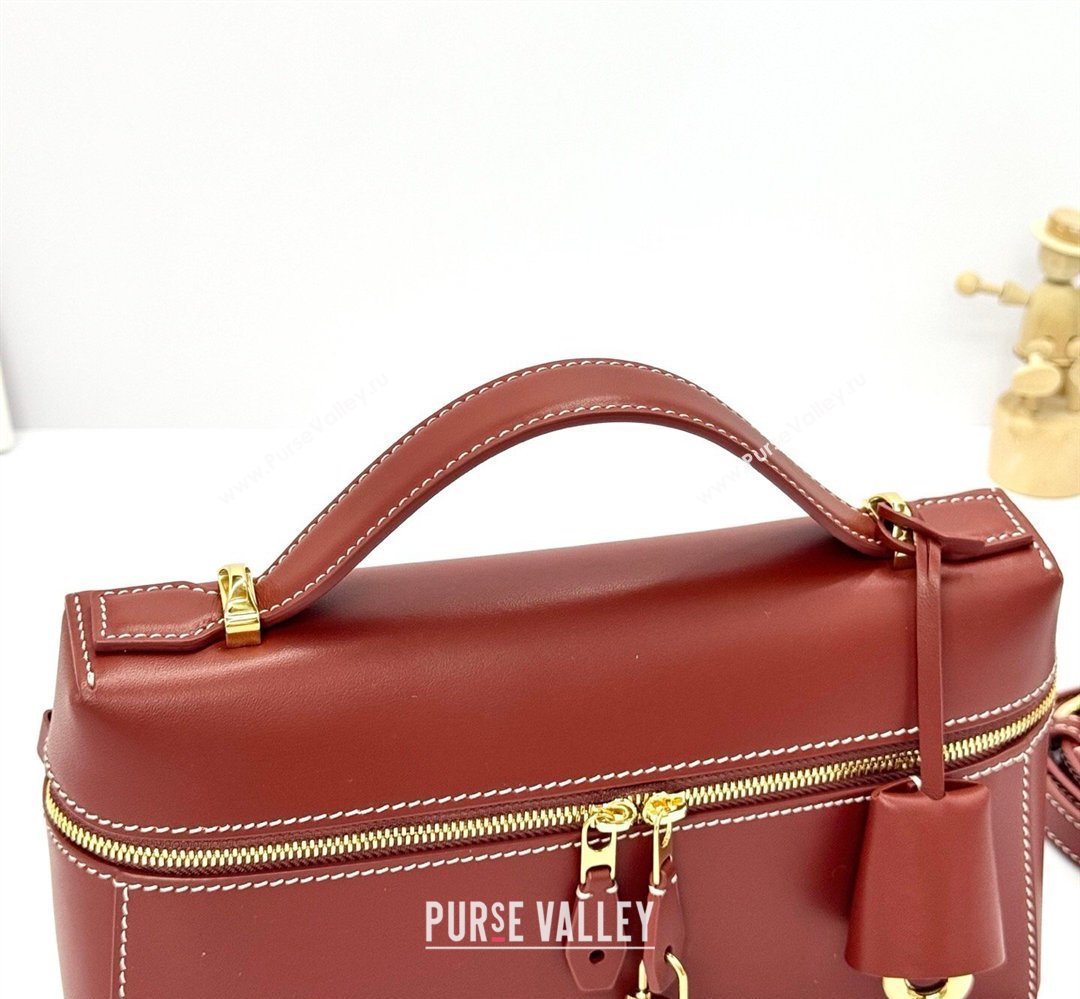Loro Piana LP Extra Bag L23 in Calfskin Leather Red Brick 2026 FAQ2126 (BF-260408071)
