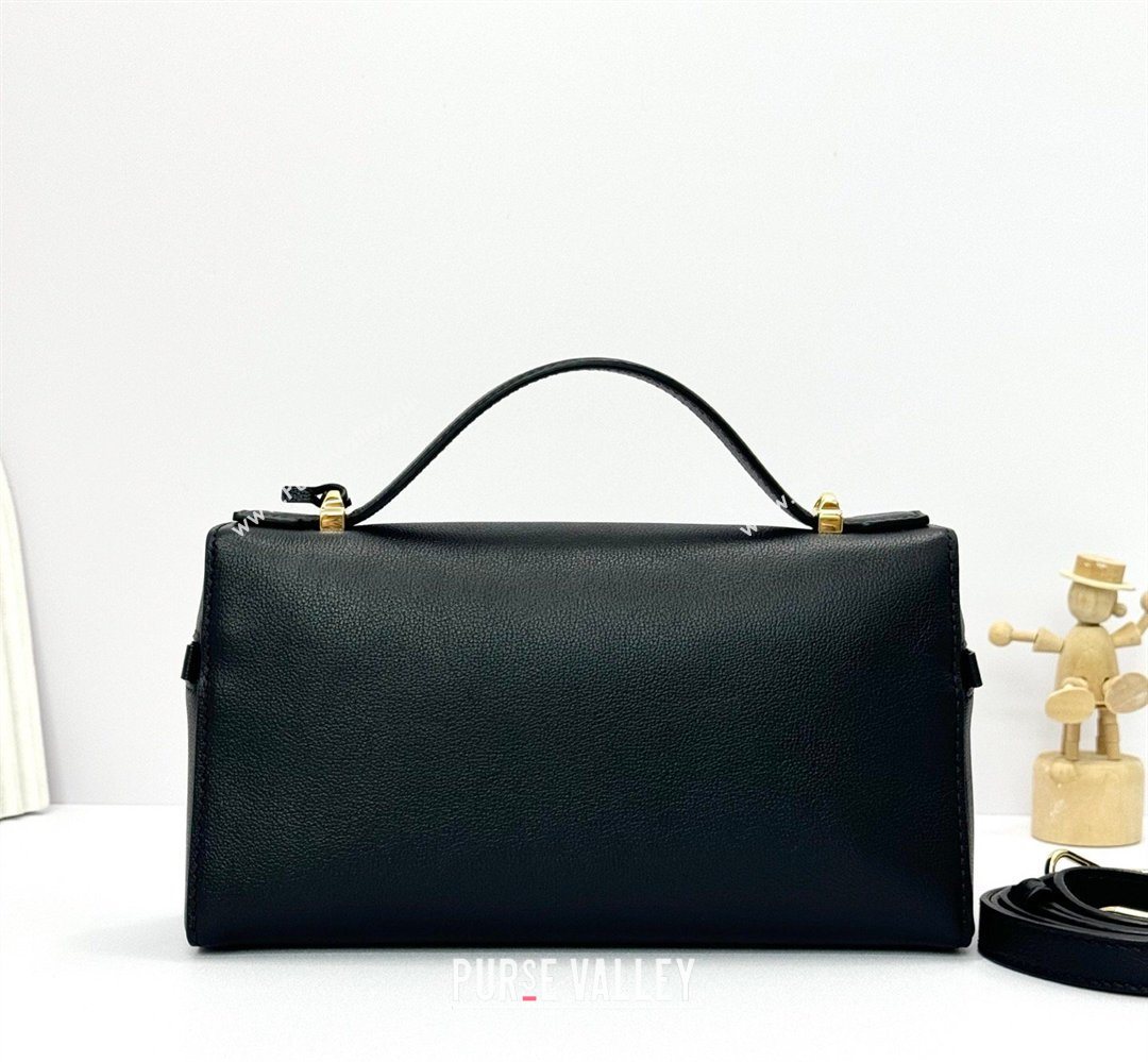 Loro Piana LP Extra Bag L23 in Palm-Grained Leather Black 2026 FAQ2126 (BF-260408073)