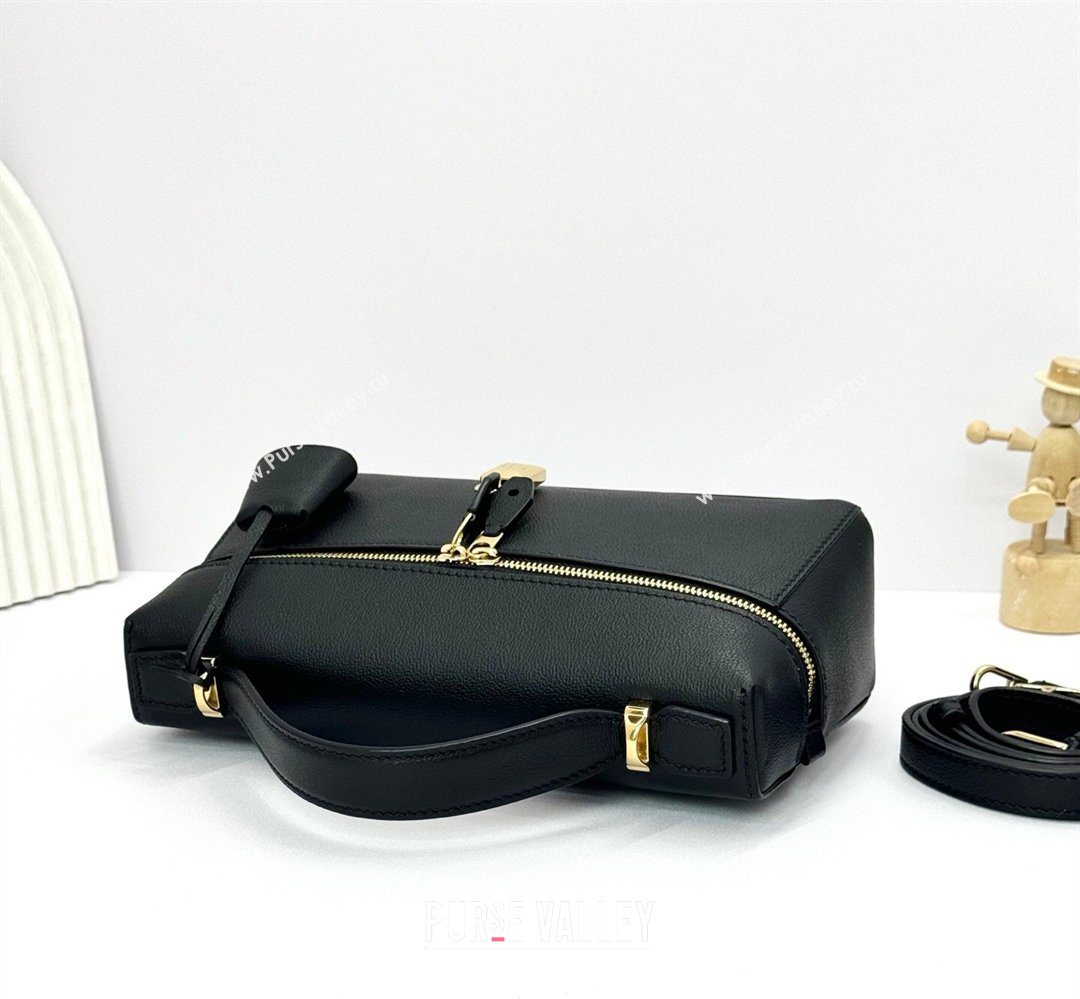 Loro Piana LP Extra Bag L23 in Palm-Grained Leather Black 2026 FAQ2126 (BF-260408073)