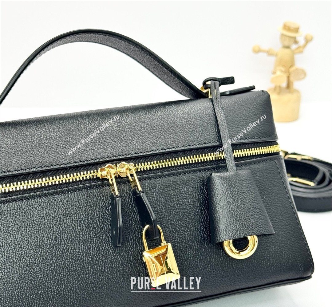 Loro Piana LP Extra Bag L23 in Palm-Grained Leather Black 2026 FAQ2126 (BF-260408073)