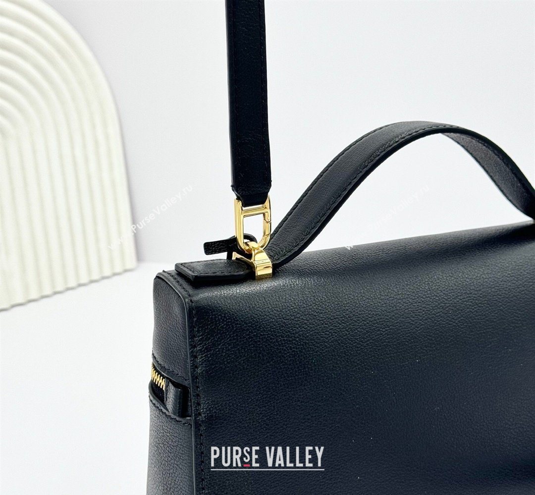 Loro Piana LP Extra Bag L23 in Palm-Grained Leather Black 2026 FAQ2126 (BF-260408073)