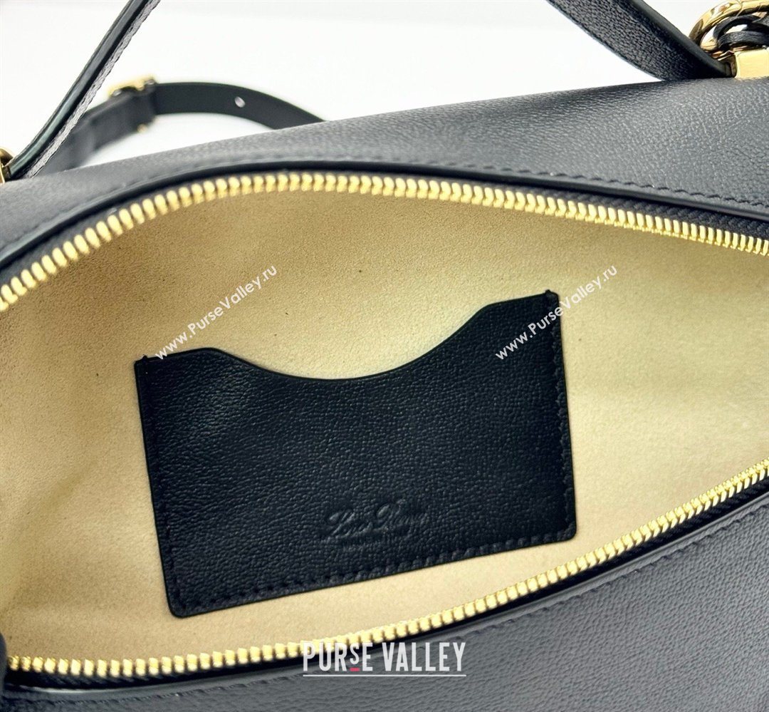 Loro Piana LP Extra Bag L23 in Palm-Grained Leather Black 2026 FAQ2126 (BF-260408073)