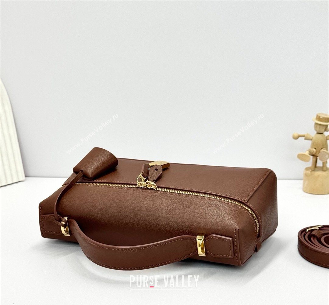 Loro Piana LP Extra Bag L23 in Calfskin Leather Caramel Brown 2026 FAQ2126 (BF-260408075)