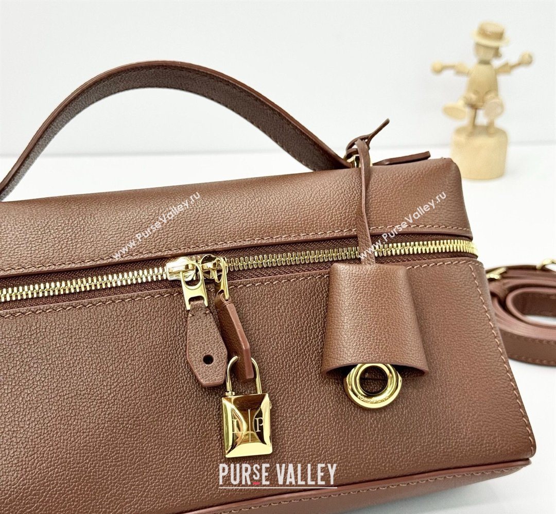 Loro Piana LP Extra Bag L23 in Calfskin Leather Caramel Brown 2026 FAQ2126 (BF-260408075)