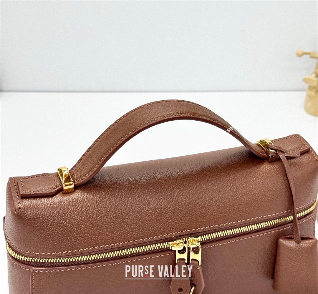 Loro Piana LP Extra Bag L23 in Calfskin Leather Caramel Brown 2026 FAQ2126 (BF-260408075)