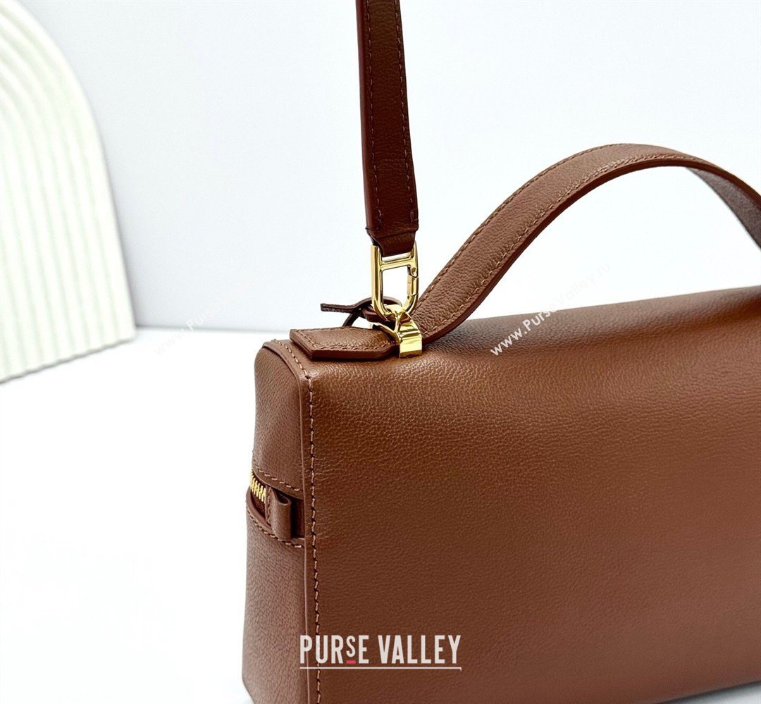 Loro Piana LP Extra Bag L23 in Calfskin Leather Caramel Brown 2026 FAQ2126 (BF-260408075)