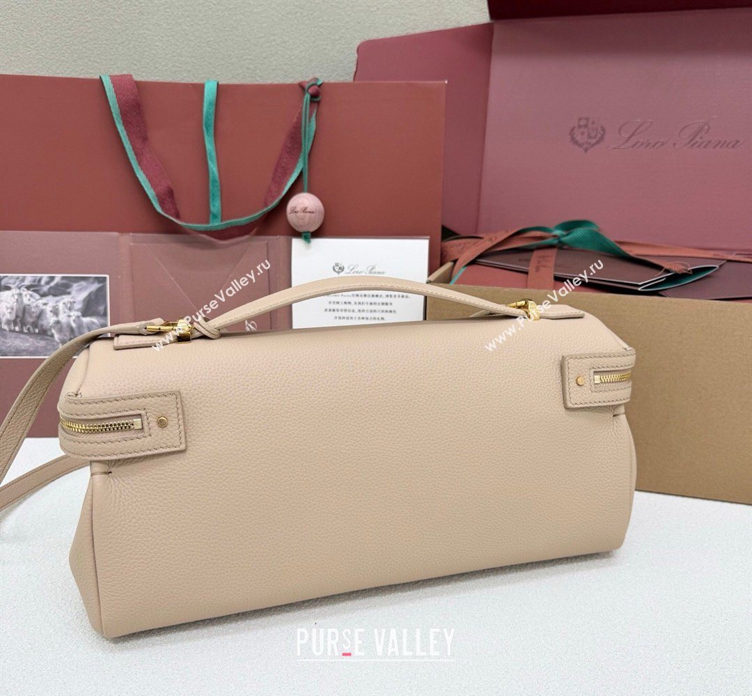 Loro Piana LP Extra Softy Bag L33 in Grained Leather Vanilla Beige 2026 FAQ6591 (MHUI-260408001)
