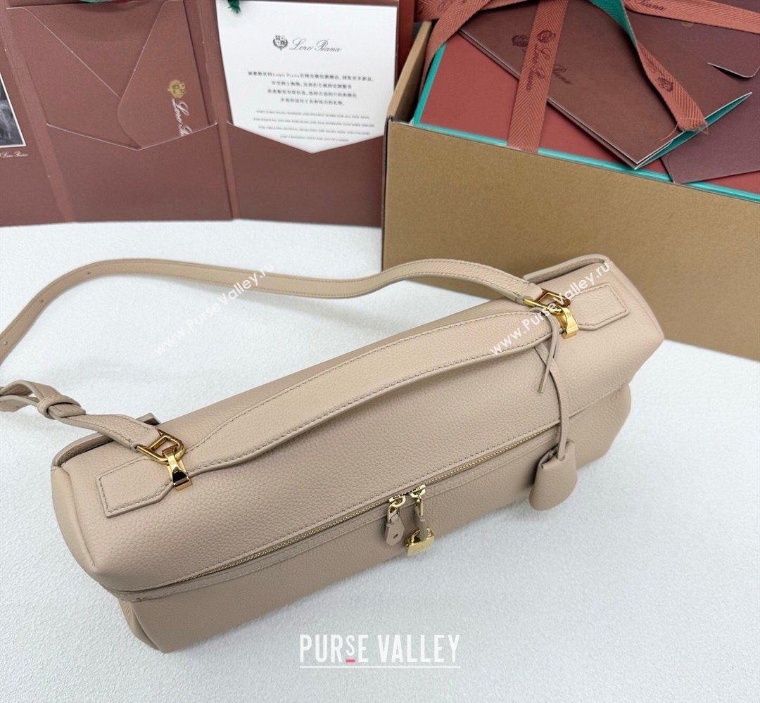 Loro Piana LP Extra Softy Bag L33 in Grained Leather Vanilla Beige 2026 FAQ6591 (MHUI-260408001)