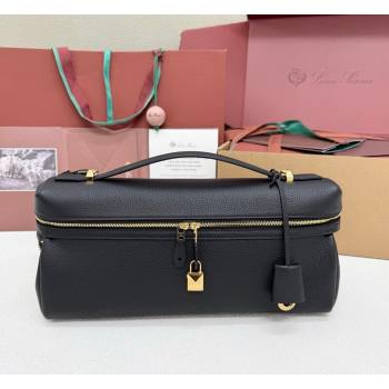 Loro Piana LP Extra Softy Bag L33 in Grained Leather Black 2026 FAQ6591 (MHUI-260408002)
