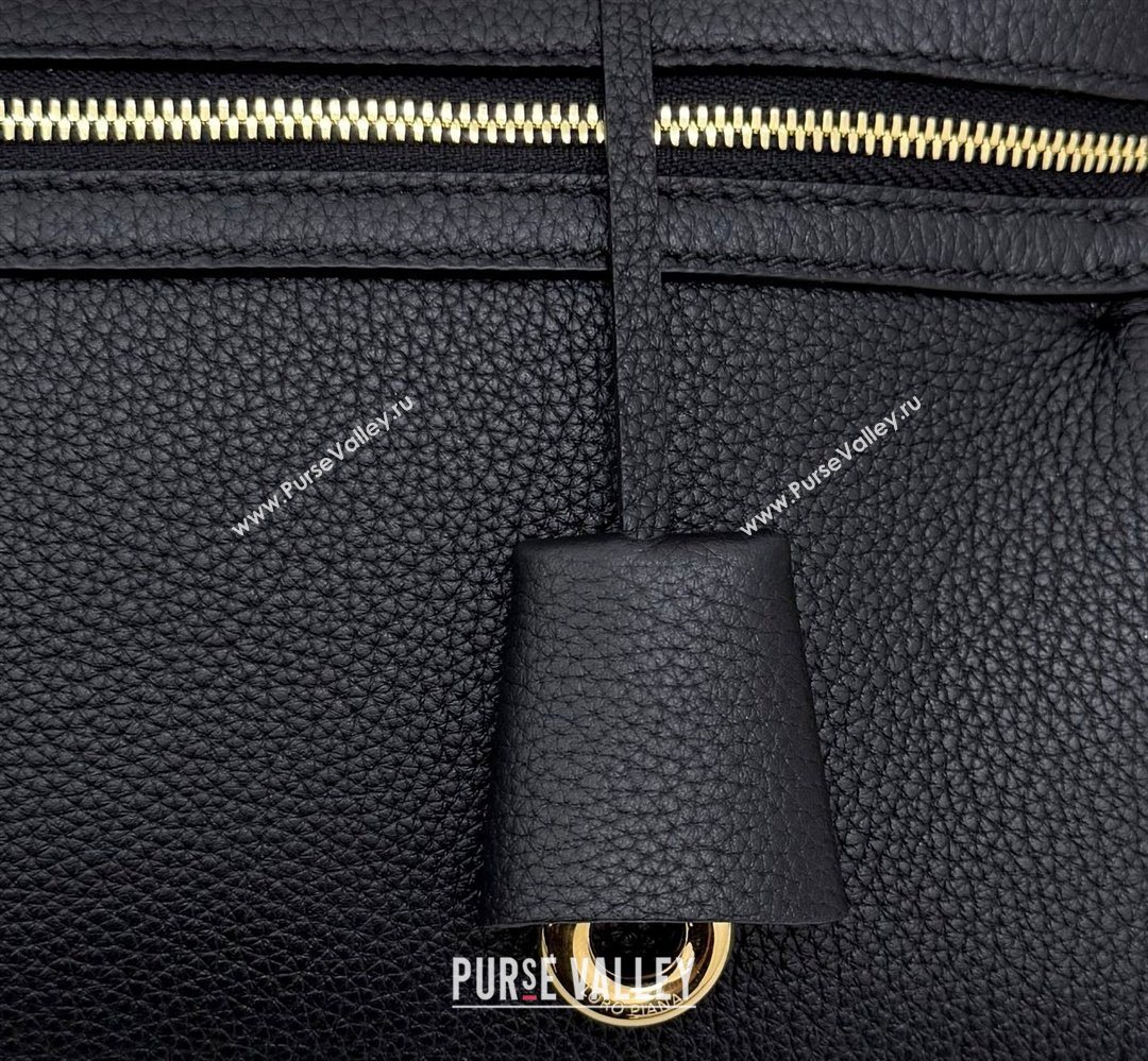 Loro Piana LP Extra Softy Bag L33 in Grained Leather Black 2026 FAQ6591 (MHUI-260408002)