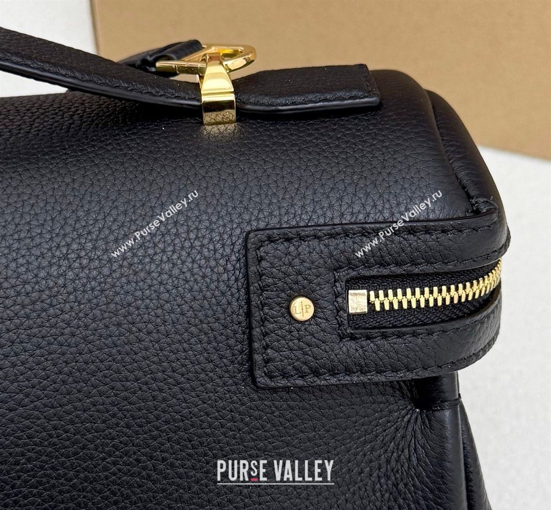 Loro Piana LP Extra Softy Bag L33 in Grained Leather Black 2026 FAQ6591 (MHUI-260408002)