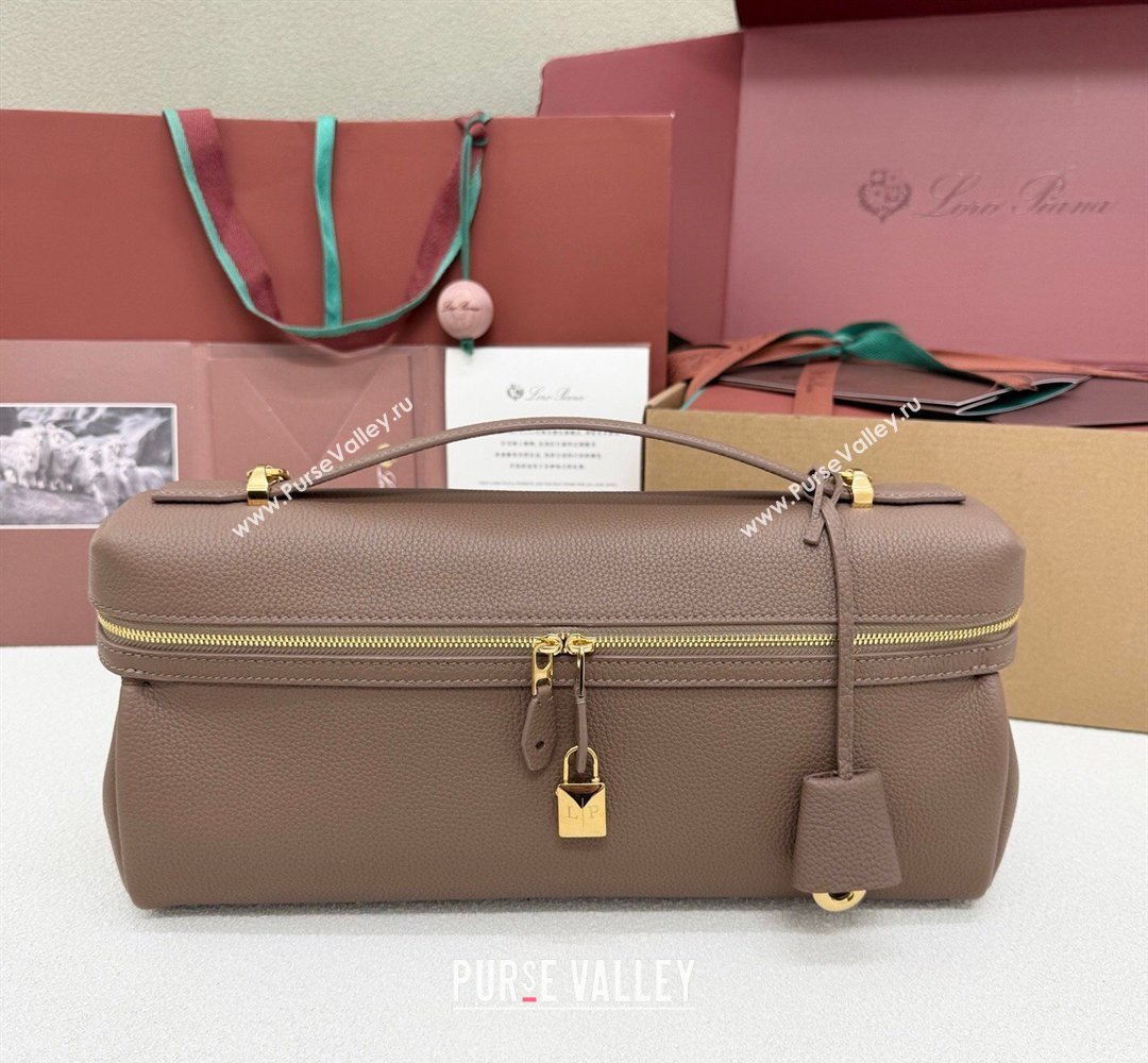 Loro Piana LP Extra Softy Bag L33 in Grained Leather Rock Grey 2026 FAQ6591 (MHUI-260408003)