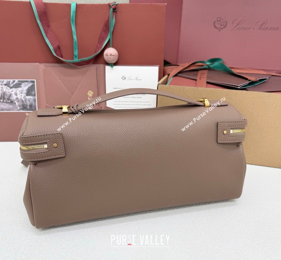 Loro Piana LP Extra Softy Bag L33 in Grained Leather Rock Grey 2026 FAQ6591 (MHUI-260408003)