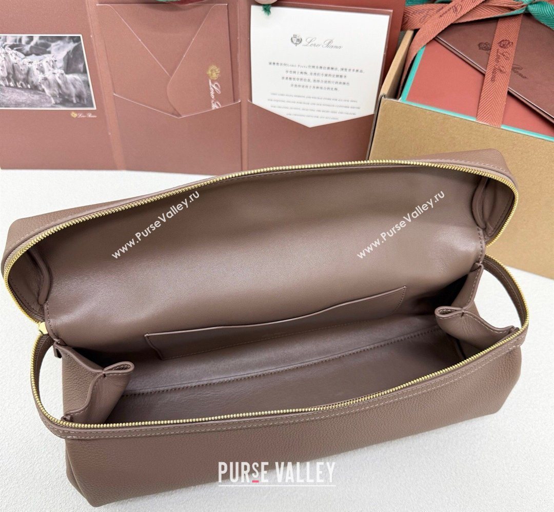 Loro Piana LP Extra Softy Bag L33 in Grained Leather Rock Grey 2026 FAQ6591 (MHUI-260408003)