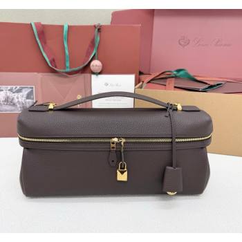 Loro Piana LP Extra Softy Bag L33 in Grained Leather Coffee 2026 FAQ6591 (MHUI-260408004)