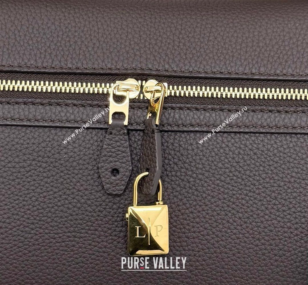 Loro Piana LP Extra Softy Bag L33 in Grained Leather Coffee 2026 FAQ6591 (MHUI-260408004)