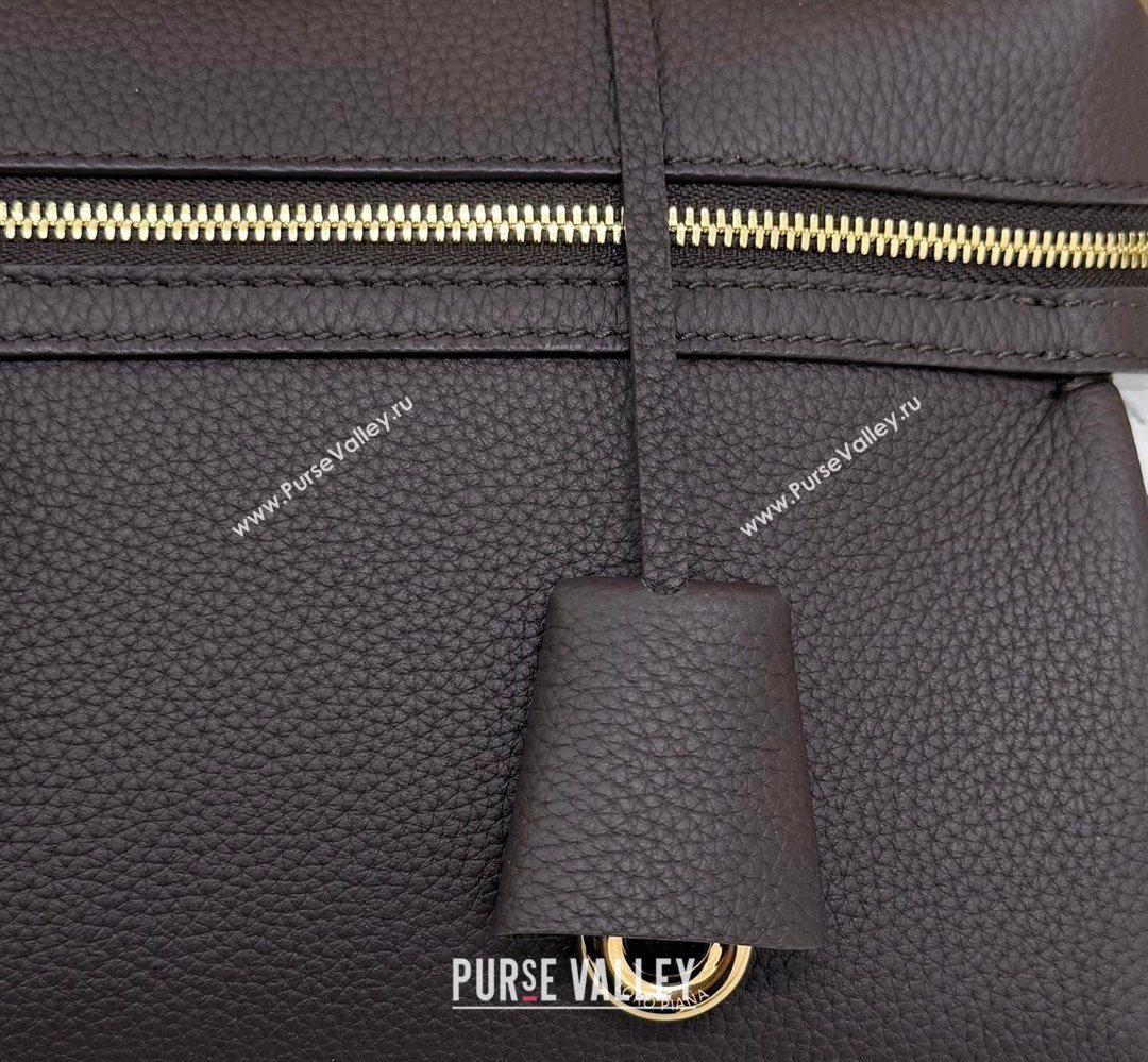 Loro Piana LP Extra Softy Bag L33 in Grained Leather Coffee 2026 FAQ6591 (MHUI-260408004)