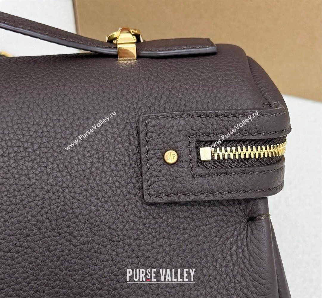 Loro Piana LP Extra Softy Bag L33 in Grained Leather Coffee 2026 FAQ6591 (MHUI-260408004)