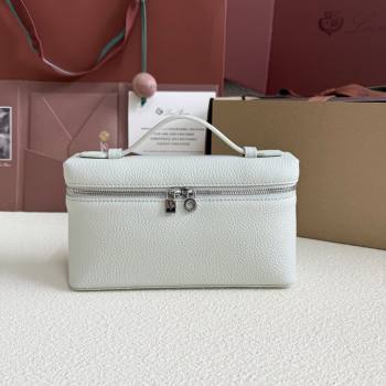 Loro Piana LP Extra Pocket Pouch L19 in Grained Leather Pale Blue 2026 FAI8393 (YY-260408043)