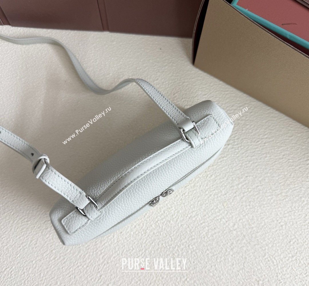 Loro Piana LP Extra Pocket Pouch L19 in Grained Leather Pale Blue 2026 FAI8393 (YY-260408043)