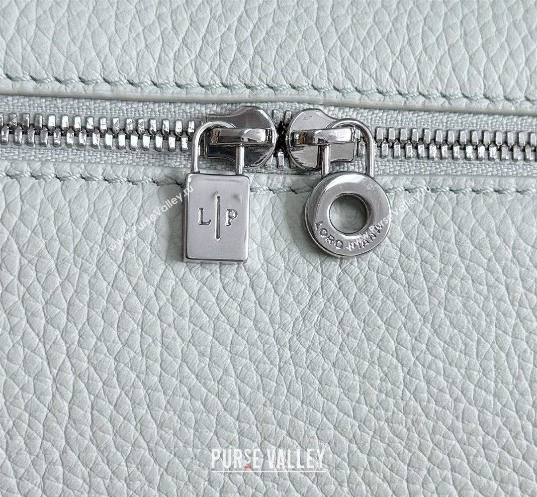Loro Piana LP Extra Pocket Pouch L19 in Grained Leather Pale Blue 2026 FAI8393 (YY-260408043)