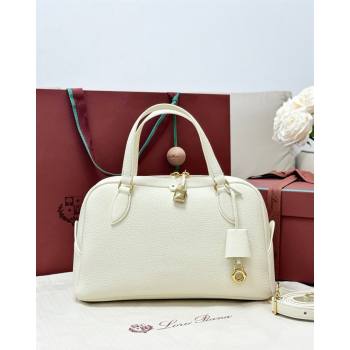 Loro Piana LP Small Needle bag in Grained Leather Whisper White 2026 (BF-260408077)