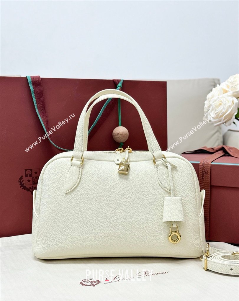 Loro Piana LP Small Needle bag in Grained Leather Whisper White 2026 (BF-260408077)