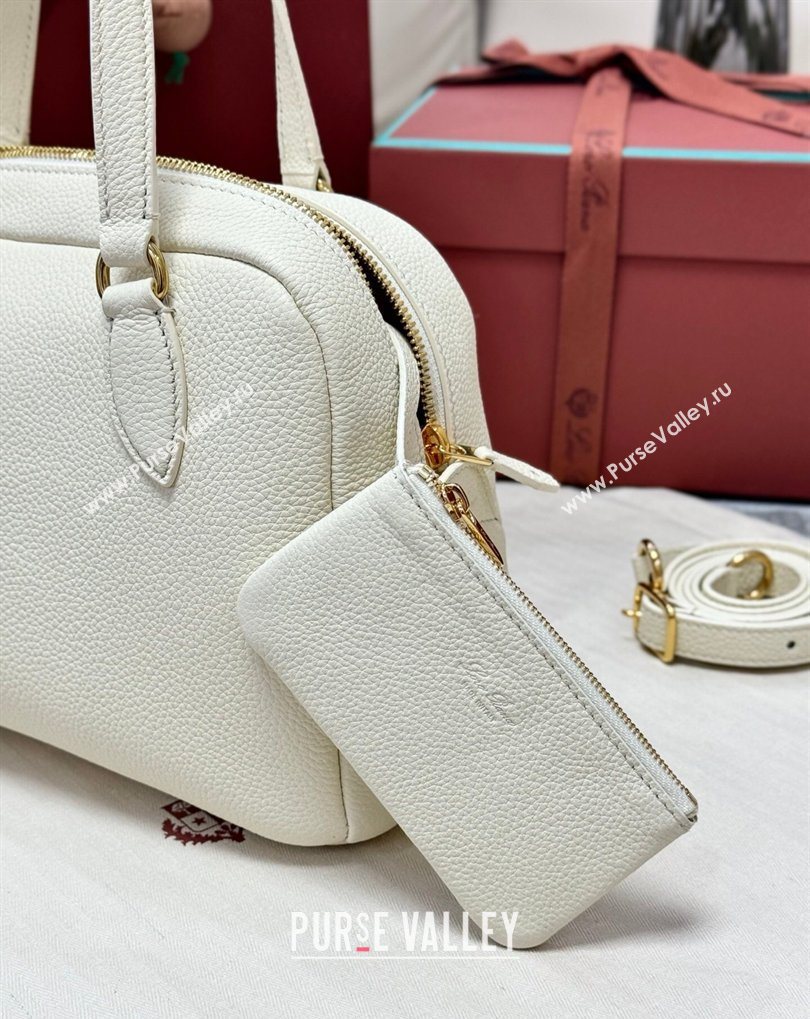 Loro Piana LP Small Needle bag in Grained Leather Whisper White 2026 (BF-260408077)