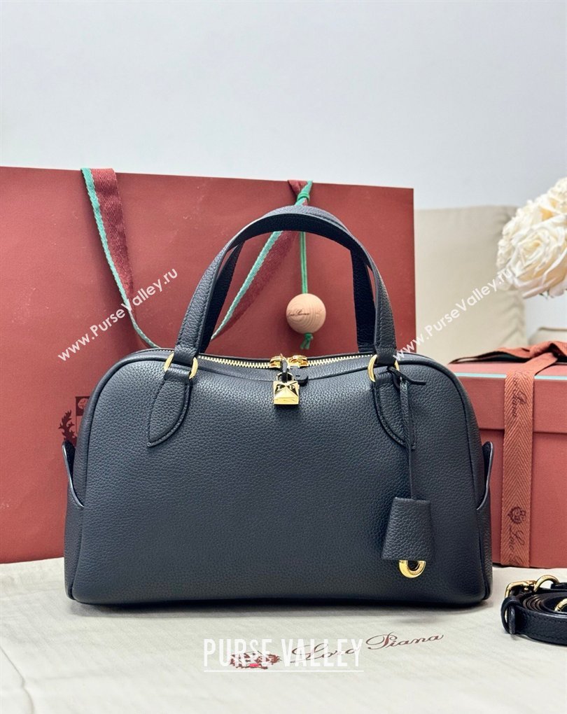 Loro Piana LP Small Needle bag in Grained Leather Black 2026 (BF-260408078)