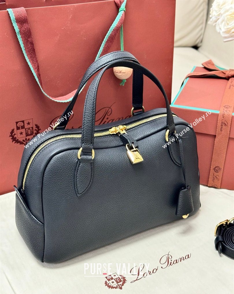 Loro Piana LP Small Needle bag in Grained Leather Black 2026 (BF-260408078)